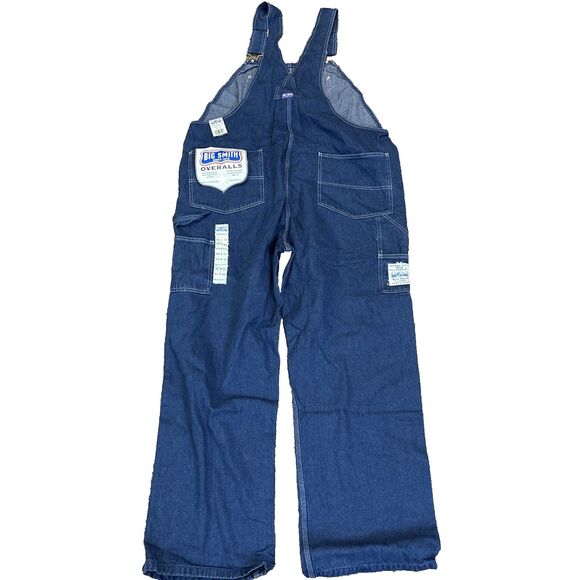 NEW BIG SMITH Overalls Dark Blue Denim Farm Jean 42 X 32 Relaxed Fit With Tag - Picture 1 of 12